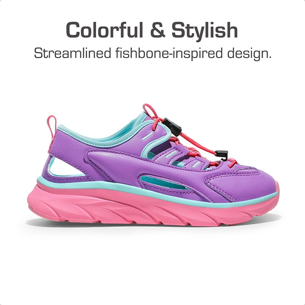 Boys & Girls Closed-Toe Athletic Sport Sandals - PURPLE PINK BLUE - 1